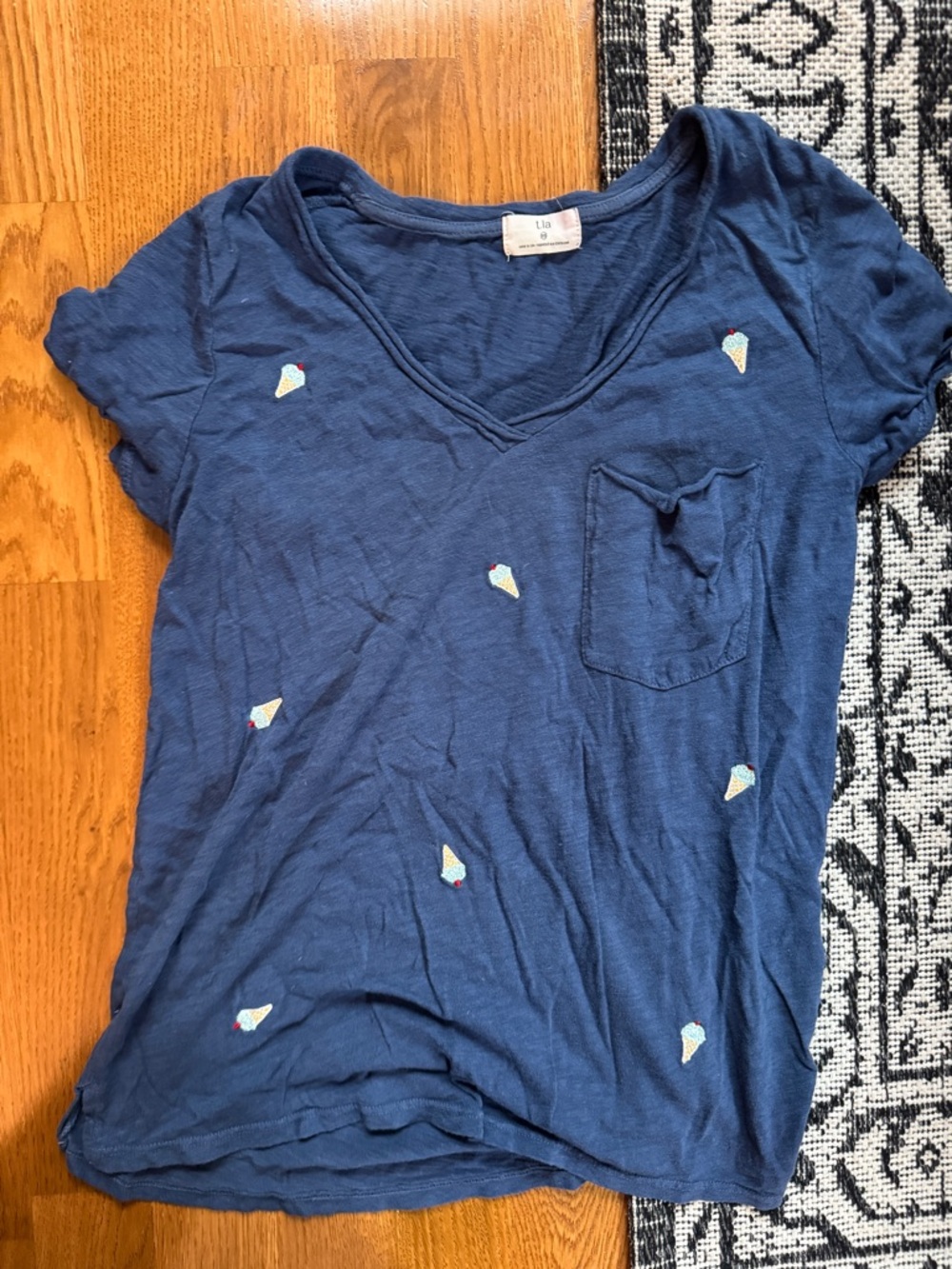 T.La Navy Blue ice cream tee